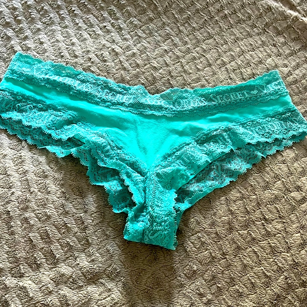 Victoria’s Secret Mint with Lace Trim Cheeky Panty - Small